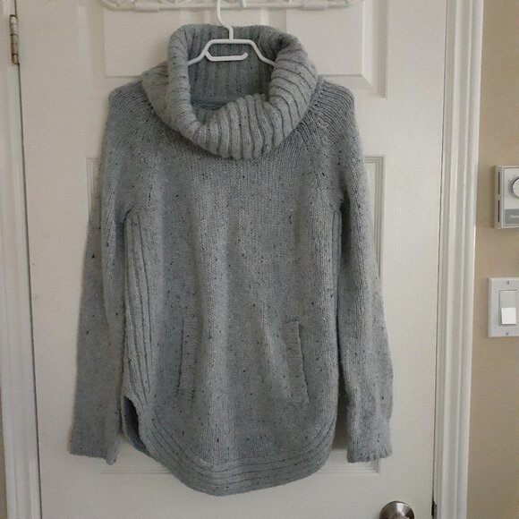 Cynthia Rowley Women's L Light Blue Cowl Neck Wool Blend Kangaroo Pocket… - Picture 2 of 12